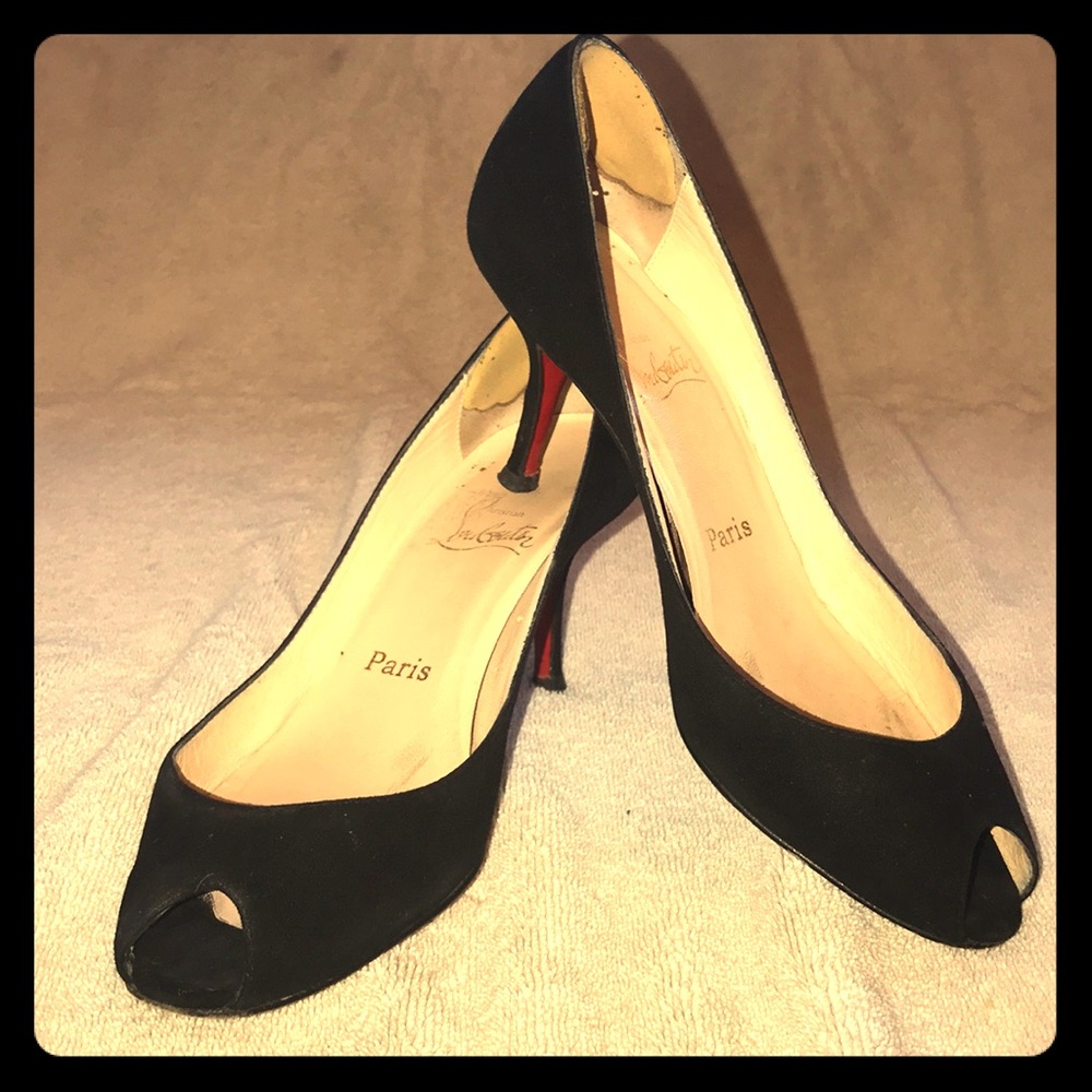 Christian Louboutin black suede pumps size 38